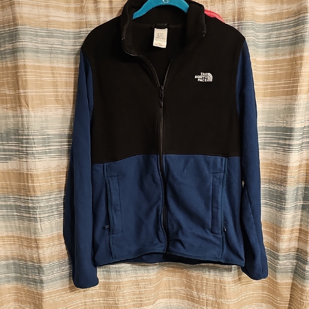 The North Face Black and Smoky Blue Glacier Fleece Mens Full Zip Jacket